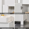 SoBuy BZR101-W Biała Szafka Łazienkowa pod Umywalkę z Regulowaną Półką i Otworem na Syfon – 60×34×65,5 cm, Nośność 35 kg
