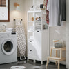 SoBuy Szafka wysoka kolumna łazienkowa z kosz na pranie BZR123-W