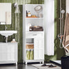 SoBuy Wysoka szafka, Kolumna łazienkowa z drzwiami przesuwnymi BZR141-W