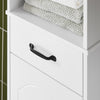 SoBuy BZR206-W szafka łazienkowa z regulowanymi półkami i szufladą, nowoczesna szafka łazienkowa, odporna na wilgoć, biała, 42 x 30 x 173 cm