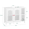 SoBuy BZR210-W szafka pod umywalkę, z 2 drzwiami i otwartym regałem, regulowana półka, mebel łazienkowy, szafka pod umywalkę, 80 x 32 x 61 cm