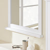 SoBuy BZR212-W Lustro łazienkowe, wisząca szafka z lustrem, biała – lustro ścienne z półką z płyty MDF i szkła E1, szafka łazienkowa, wisząca szafka łazienkowa, 60 x 6 x 54 cm