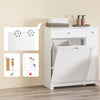 SoBuy BZR214-W Szafka łazienkowa z koszem na pranie – szafka łazienkowa z 1 szufladą, 2 koszami na pranie i półką wysuwaną, wąska, wysoka szafka do mebli łazienkowych - 78 x 38 x 90 cm szafka do łazienki