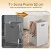 SoBuy BZR216-W Biała Wysoka Szafka Łazienkowa z Koszem na Pranie 45L, Szufladą i Regulowaną Półką – 40×38×180 cm, MDF E1