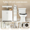 SoBuy BZR219-W wąska szafka łazienkowa, 20 cm, szafka na papier toaletowy z szufladą i uchwytem na papier toaletowy, stojąca, mały regał wnękowy do WC i łazienki, biała