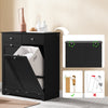 SoBuy BZR33-II-SCH Szafka Łazienkowa z Koszami na Pranie – Szafka Łazienkowa z 2 Szufladami i 2 Wyjmowanymi Koszami, Szafka na Ręczniki z MDF, Czarny, 78 x 38 x 90 cm