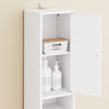 SoBuy BZR34-II-W Wysoka Szafka Łazienkowa – Wolnostojąca Smukła Szafka Łazienkowa, Wodoodporna MDF z Regulowanymi Półkami i Szufladą – Kompaktowe Meble Łazienkowe,Biały, 20 x 20 x 180 cm
