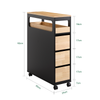 SoBuy Komoda na kółkach, Wąskie szafki BZR54-SCH