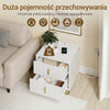 SoBuy FBT115-E-W, Stolik nocny z ładowaniem, szafka nocna z 2 gniazdkami, USB i Type-C, stolik pomocniczy do sypialni i salonu, biały, 40 x 40 x 47 cm