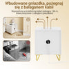 SoBuy FBT115-E-W, Stolik nocny z ładowaniem, szafka nocna z 2 gniazdkami, USB i Type-C, stolik pomocniczy do sypialni i salonu, biały, 40 x 40 x 47 cm
