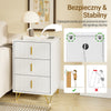 SoBuy FBT115-L-E-W, Stolik nocny z ładowarką, szafka nocna z 2 gniazdkami, USB i Type-C, stolik pomocniczy do sypialni i salonu, biały, 40 x 40 x 63,5 cm
