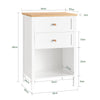 SoBuy Stolik do Sofy, Stolik nocny z 2 szufladami FBT126-WN