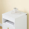 SoBuy FBT168-W Stolik nocny, szafka nocna z 3 szufladami i półką, nowoczesny stolik pomocniczy do sypialni i salonu, kolor biały, szer. 40 x gł. 40 x wys. 63 cm
