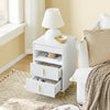 SoBuy FBT168-W Stolik nocny, szafka nocna z 3 szufladami i półką, nowoczesny stolik pomocniczy do sypialni i salonu, kolor biały, szer. 40 x gł. 40 x wys. 63 cm