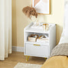 SoBuy FBT169-W, Stolik nocny, szafka nocna z szufladą i półką, nowoczesny stolik pomocniczy do sypialni i salonu, kolor biały, szer. 40 x gł. 40 x wys. 51 cm