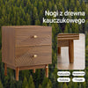 SoBuy FBT170-N Vintage Stolik Nocny z 2 Szufladami, Drewniana Szafka Nocna z Nóżkami z Drewna Kauczukowego, Retro Stoliki do Sypialni, Salonu lub Biura, Brązowy, S45 × G40 × W58 cm