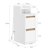 SoBuy FBT178-E-WN, wąski stolik nocny z funkcją ładowania i dotykową lampą, 22×34×60,5 | 22 cm z USB i Type-C, ściemnialna listwa LED, kabel USB 1,8 m, listwa przypodłogowa i zabezpieczenie