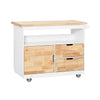 SoBuy Kredens kuchenny z kółkami i szufladami FKW107-II-WN