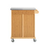 SoBuy Bambusowy wózek kuchenny z blatem stali FKW13-N