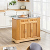 SoBuy FKW130-N Wyspa Kuchenna na Kółkach Wózek Serwisowy z Wózkami, Wózek Kuchenny z Rozsuwanym Blatem Roboczym, Wózek Barowy do Kuchni, Jadalni, Baru Śniadaniowego, Naturalny 107 x (46-71) x 92,5 cm