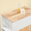 SoBuy FKW132-WN, Wózek Kuchenny na Kółkach – Mebel Kuchenny z Blatem z Drewna Kauczukowego, Wolnostojąca Jednostka Kuchenne dla Jadalni i Stacji Kawowej 70 x 40 x 90 cm Biały
