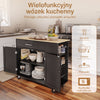 SoBuy FKW133-SCH, Wyspa Kuchenna na Kółkach – Mobilny Wózek Kuchenny z Szufladą i Regulowaną Półką, Szafka do Jadalni lub Baru Śniadaniowego, Czarny 99x40x85 cm