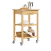 SoBuy FKW135-N Mobilny Wózek Kuchenny na Kółkach z Szufladą i Półkami, Przesuwany Wózek do Przechowywania z Blatem Roboczym, Kolor Naturalny, 58x40x86 cm