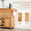 SoBuy FKW45-N, Wózek kuchenny na kółkach, wolnostojący, z litego drewna, z regałem na wino, szufladą i szafkami, mała wyspa kuchenna – idealny do kawiarni, jadalni, baru na świeżym powietrzu, 66 x 38 x 86 cm