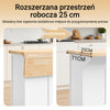 SoBuy FKW71-II-WN Wózek Kuchenny na Kółkach, Wyspa Kucharza z Rozszerzalnym Blatem Roboczym, Mobilny Wózek do Kuchni lub Jadalni, Mebel Kuchenny z Przechowywaniem Biały 115x46/71x92 cm