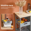 SoBuy FKW79-HG Szary Wózek Kuchenny na Kółkach z 3 Szufladami, 2 Półkami i Zdejmowaną Tacą – 67×37×84,5 cm, Nośność 50 kg