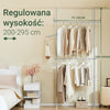 SoBuy FRG109-II-HG, Teleskopowy drążek na ubrania, wytrzymały wieszak na ubrania, regulowana otwarta szafa z drążkami na wieszaki do sypialni, garderoba typu walk-in, szary