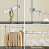 SoBuy FRG109-II-HG, Teleskopowy drążek na ubrania, wytrzymały wieszak na ubrania, regulowana otwarta szafa z drążkami na wieszaki do sypialni, garderoba typu walk-in, szary