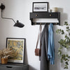 SoBuy Półka ścienna z 5 Haki i 2 szuflady FRG178-SCH