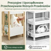 SoBuy FRG226-H-WN, Meble łazienkowe z 4 półkami – oszczędność miejsca, wąski drewniany regał toaletowy o szerokości 20 cm (biały/naturalny)