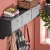 SoBuy Wisząca 3 szuflady i 5 haczykami szafka ścienna FRG282-SCH