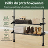 SoBuy FRG34-II-SCH Teleskopowy Wieszak na Ubrania, Wytrzymały Stojak na Ubrania, Regulowana Otwarte Szafa z Drążkami i Półkami do Sypialni, Garderoby, Czarna