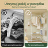 SoBuy FRG34-II-W Wysuwany Wieszak Teleskopowy, Solidny Stojak na Ubrania, Regulowana Otwarta Szafa z Półkami do Sypialni, Biały