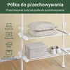 SoBuy FRG34-II-W Wysuwany Wieszak Teleskopowy, Solidny Stojak na Ubrania, Regulowana Otwarta Szafa z Półkami do Sypialni, Biały
