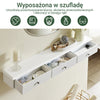 SoBuy FRG43-L-W Biała Wisząca Półka Ścienna z 3 Szufladami i Ogranicznikami – 94×15×10 cm, Nośność 10 kg, MDF