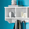 SoBuy Półka ścienna z 4 hakami FRG48-W