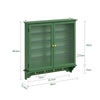 SoBuy FSB114-E-SY Szafka Ścienna z 4 Półkami i Oświetleniem LED, Ciemnozielony, 68×13.5×68.5 cm