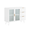 SoBuy Szafka Komoda Kredens z szklane drzwi FSB86-W