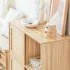 SoBuy Szafka boczna sosnowa z przesuwanymi drzwiami FSB87-N