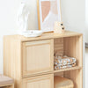 SoBuy Szafka boczna sosnowa z przesuwanymi drzwiami FSB87-N