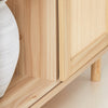 SoBuy Szafka boczna sosnowa z przesuwanymi drzwiami FSB87-N