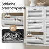 SoBuy FSR145-W Biała Szafka na Buty z 6 Uchylnymi Drzwiami, 2 Haczykami i Regulowaną Półką – 115×30×112 cm, 24 Pary, MDF E1