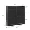 SoBuy FSR169-SCH, Meuble Chaussures avec 4 Abattants et 2 Tiroirs, Grande Capacité de Rangement, Armoire à Chaussures Étroite pour Entrée et Couloir, Idéal Petits Espaces, Noir, 98x19x95 cm