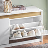 SoBuy Ławka na buty z 2 drzwiami i z pojemnikiem FSR171-W