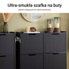 Pre-sale SoBuy FSR177-L-SCH Szafka na Buty Wysoka Wąska – Skoskåp 4 Fack Skohylla Skoförvaring – Szafka na Buty 12-16 Par, Stabilna Konstrukcja, Do Przedpokoju, Nowoczesna Czarna MDF Metal