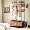 SoBuy Szafka do Przedpokoju z Ławką i Wieszakiem FSR194-N